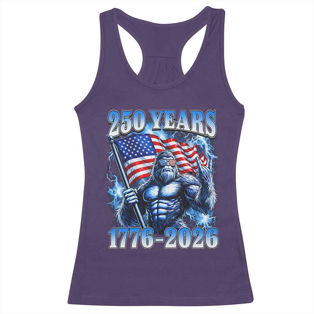 Bigfoot 250th Anniversary America Racerback Tank Top 250 Years Of Freedom 4th July 1776 2026 Patriotic Flag