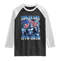 Bigfoot 250th Anniversary America Raglan Shirt 250 Years Of Freedom 4th July 1776 2026 Patriotic Flag