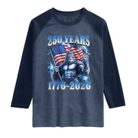 Bigfoot 250th Anniversary America Raglan Shirt 250 Years Of Freedom 4th July 1776 2026 Patriotic Flag