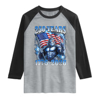Bigfoot 250th Anniversary America Raglan Shirt 250 Years Of Freedom 4th July 1776 2026 Patriotic Flag