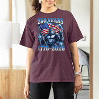 Bigfoot 250th Anniversary America T Shirt For Women 250 Years Of Freedom 4th July 1776 2026 Patriotic Flag