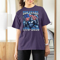 Bigfoot 250th Anniversary America T Shirt For Women 250 Years Of Freedom 4th July 1776 2026 Patriotic Flag