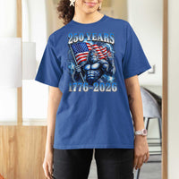 Bigfoot 250th Anniversary America T Shirt For Women 250 Years Of Freedom 4th July 1776 2026 Patriotic Flag