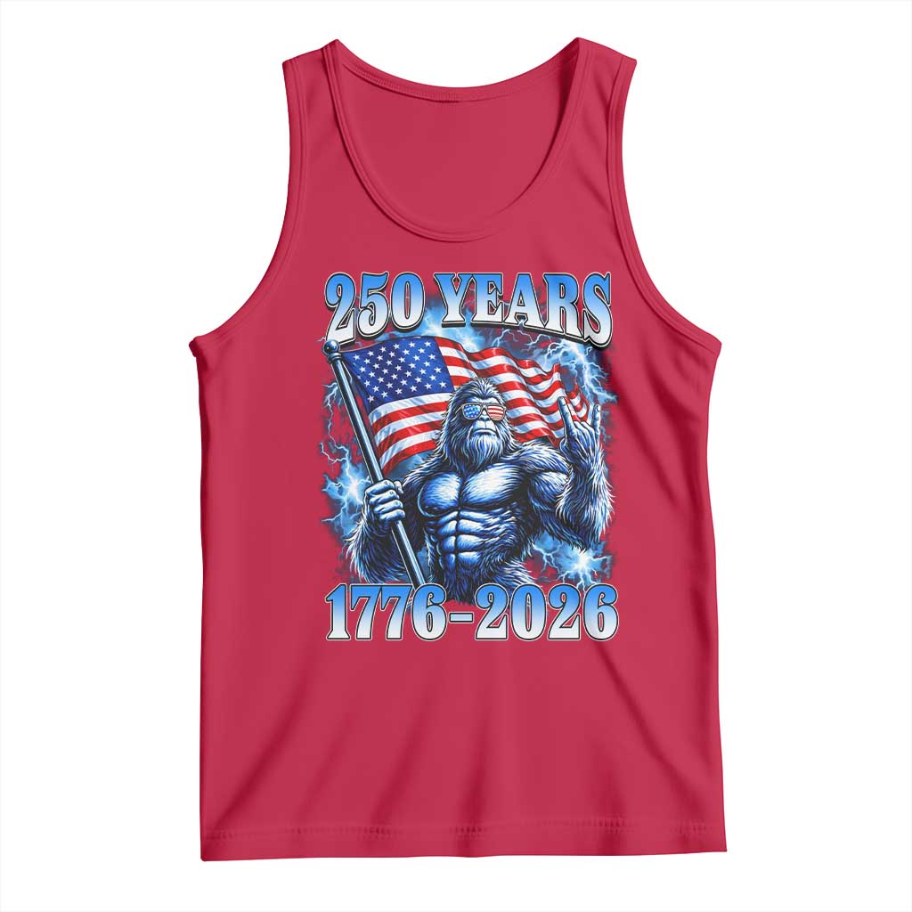 Bigfoot 250th Anniversary America Tank Top 250 Years Of Freedom 4th July 1776 2026 Patriotic Flag