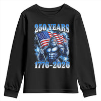 Bigfoot 250th Anniversary America Youth Sweatshirt 250 Years Of Freedom 4th July 1776 2026 Patriotic Flag
