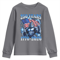 Bigfoot 250th Anniversary America Youth Sweatshirt 250 Years Of Freedom 4th July 1776 2026 Patriotic Flag