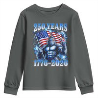 Bigfoot 250th Anniversary America Youth Sweatshirt 250 Years Of Freedom 4th July 1776 2026 Patriotic Flag