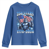 Bigfoot 250th Anniversary America Youth Sweatshirt 250 Years Of Freedom 4th July 1776 2026 Patriotic Flag