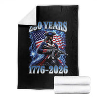 250th Anniversary Yankee Spirit Throw Blanket 1776 2026 Patriotic Tactical Minuteman US Flag