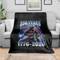 250th Anniversary Yankee Spirit Throw Blanket 1776 2026 Patriotic Tactical Minuteman US Flag