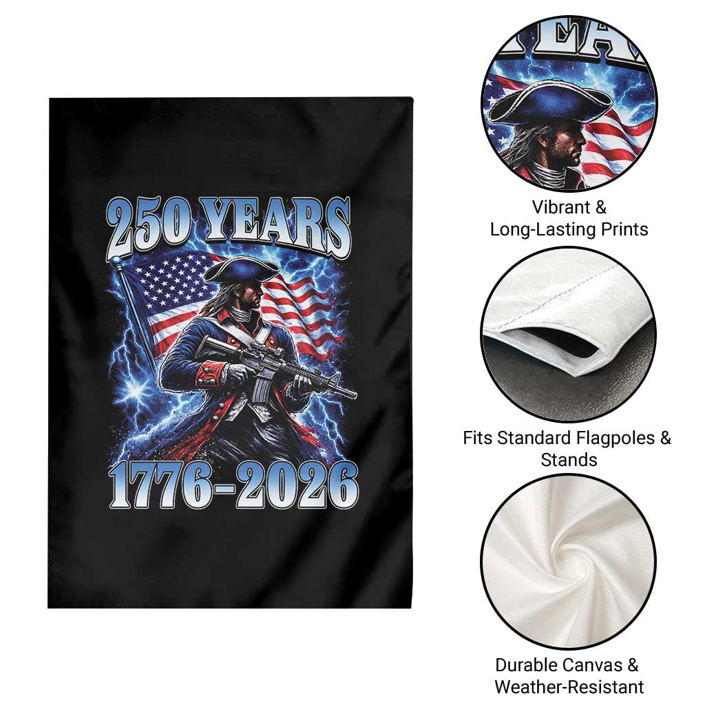 250th Anniversary Yankee Spirit Garden Flag 1776 2026 Patriotic Tactical Minuteman US Flag