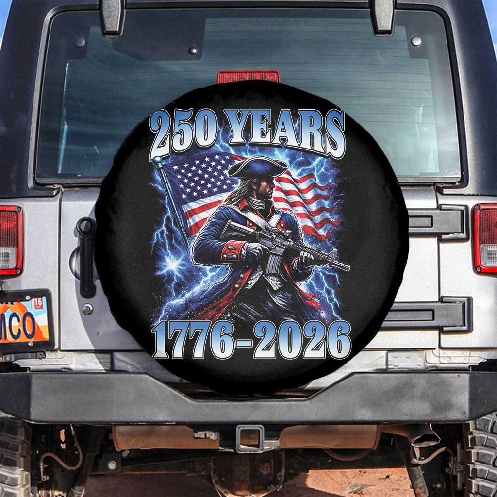 250th Anniversary Yankee Spirit Spare Tire Cover 1776 2026 Patriotic Tactical Minuteman US Flag