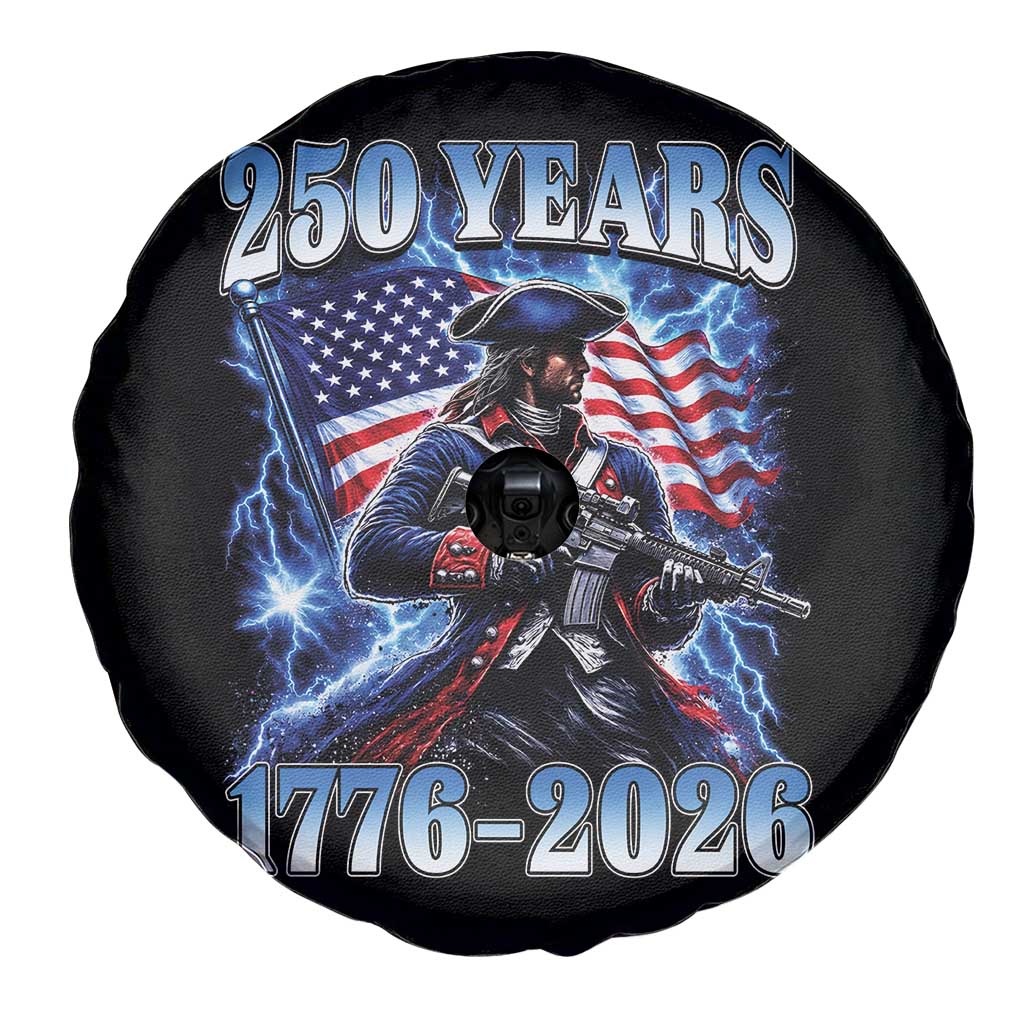 250th Anniversary Yankee Spirit Spare Tire Cover 1776 2026 Patriotic Tactical Minuteman US Flag