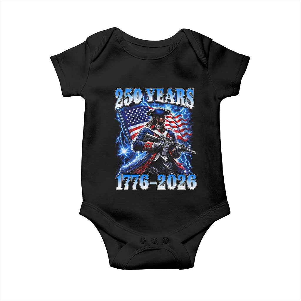 250th Anniversary Yankee Spirit Baby Onesie 1776 2026 Patriotic Tactical Minuteman US Flag
