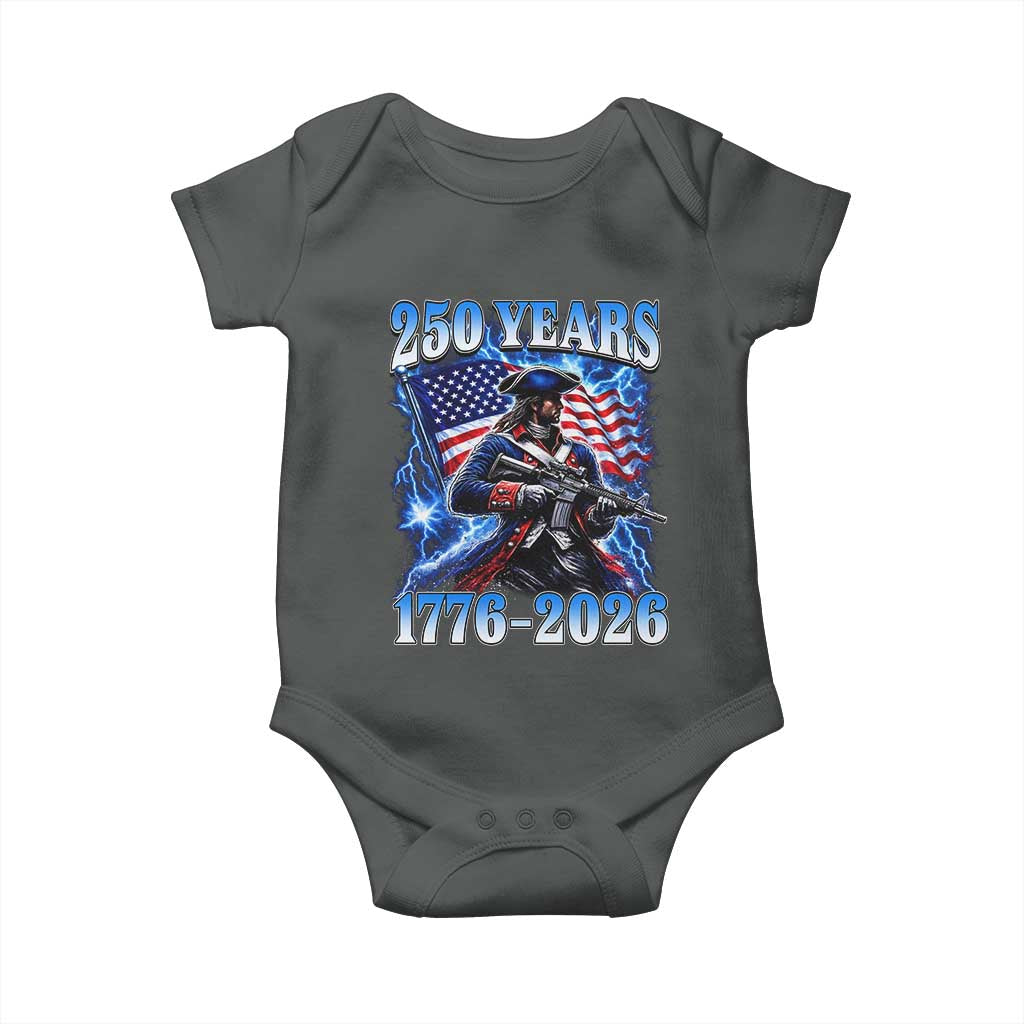 250th Anniversary Yankee Spirit Baby Onesie 1776 2026 Patriotic Tactical Minuteman US Flag