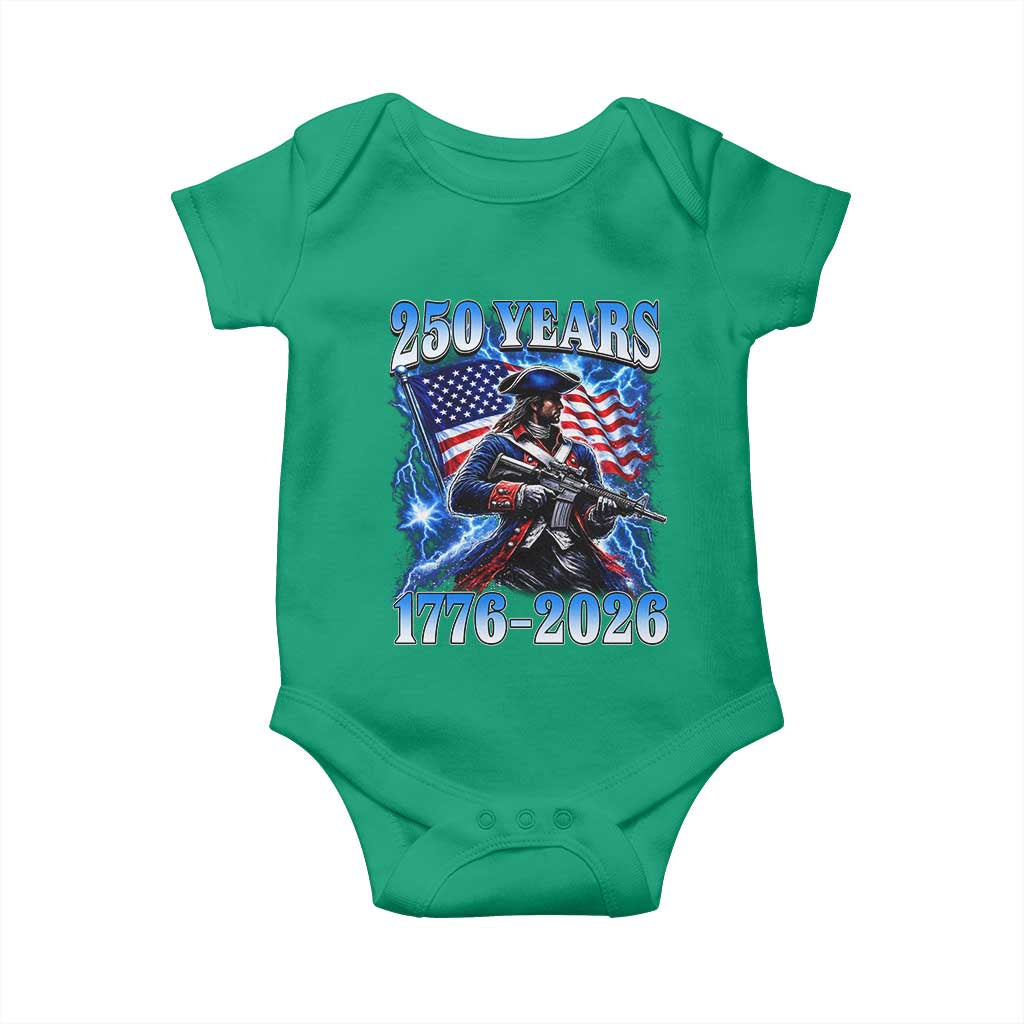 250th Anniversary Yankee Spirit Baby Onesie 1776 2026 Patriotic Tactical Minuteman US Flag