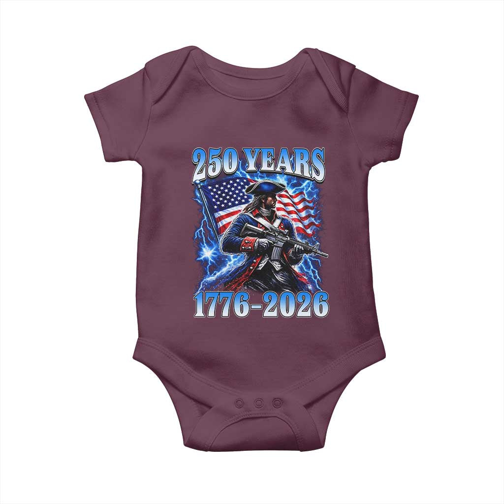 250th Anniversary Yankee Spirit Baby Onesie 1776 2026 Patriotic Tactical Minuteman US Flag