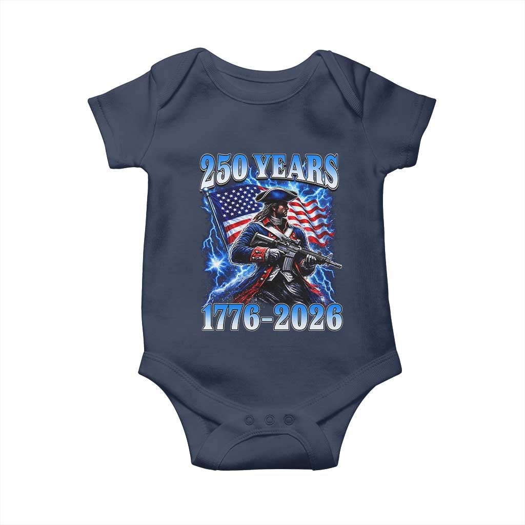 250th Anniversary Yankee Spirit Baby Onesie 1776 2026 Patriotic Tactical Minuteman US Flag