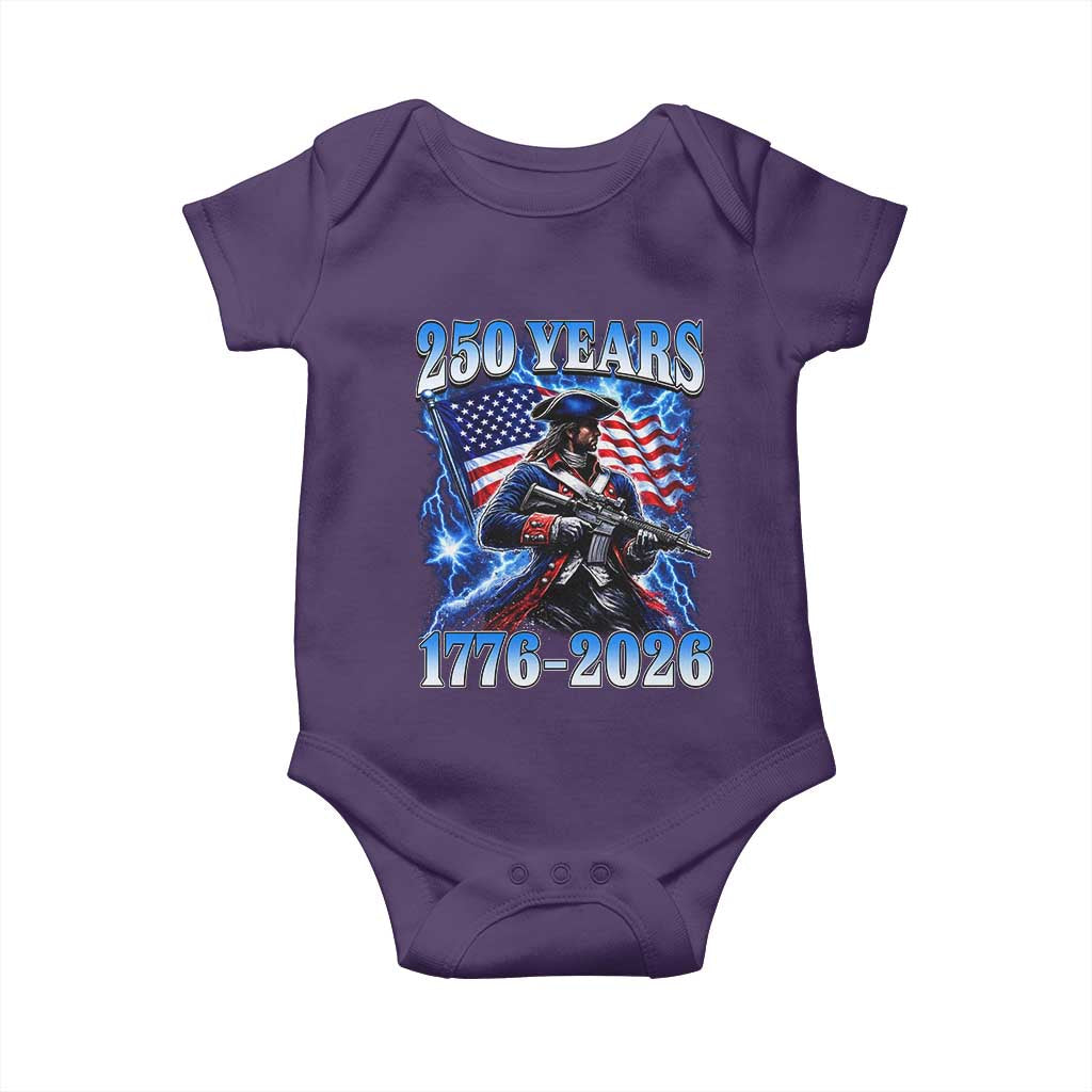 250th Anniversary Yankee Spirit Baby Onesie 1776 2026 Patriotic Tactical Minuteman US Flag
