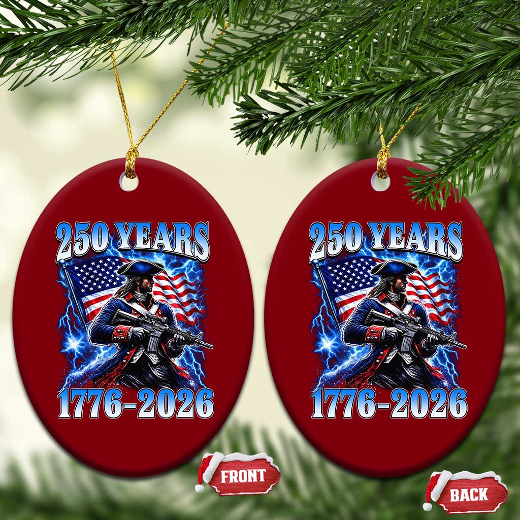 250th Anniversary Yankee Spirit Ceramic Ornament 1776 2026 Patriotic Tactical Minuteman US Flag
