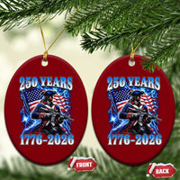 250th Anniversary Yankee Spirit Ceramic Ornament 1776 2026 Patriotic Tactical Minuteman US Flag