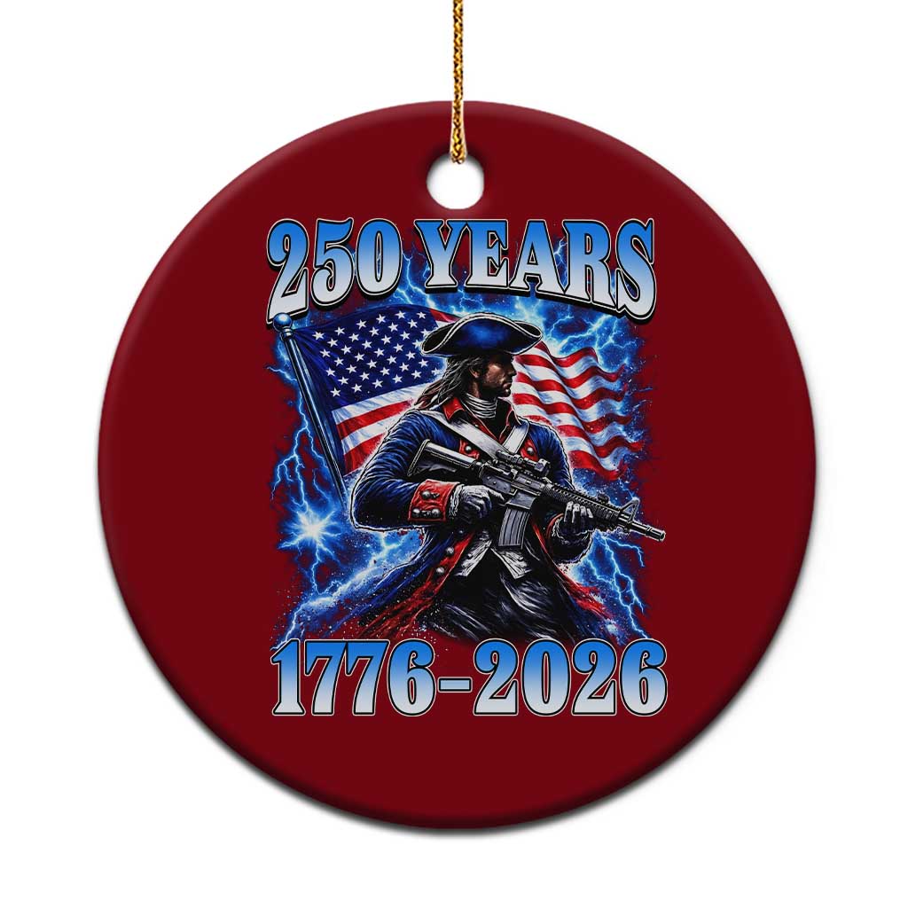 250th Anniversary Yankee Spirit Ceramic Ornament 1776 2026 Patriotic Tactical Minuteman US Flag