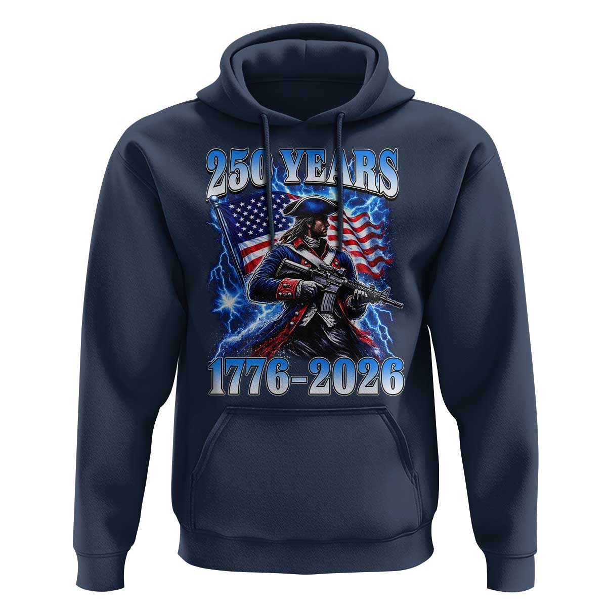 250th Anniversary Yankee Spirit Hoodie 1776 2026 Patriotic Tactical Minuteman US Flag
