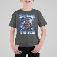250th Anniversary Yankee Spirit T Shirt For Kid 1776 2026 Patriotic Tactical Minuteman US Flag