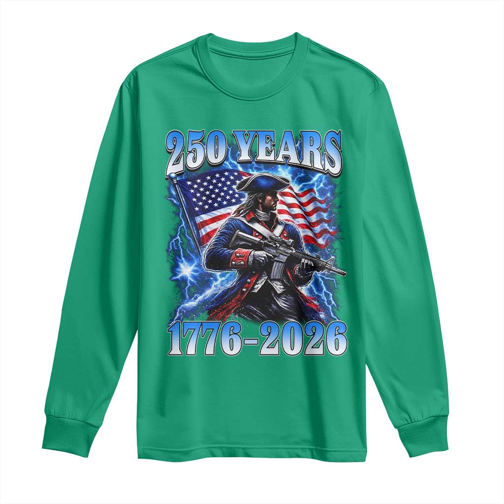 250th Anniversary Yankee Spirit Long Sleeve Shirt 1776 2026 Patriotic Tactical Minuteman US Flag