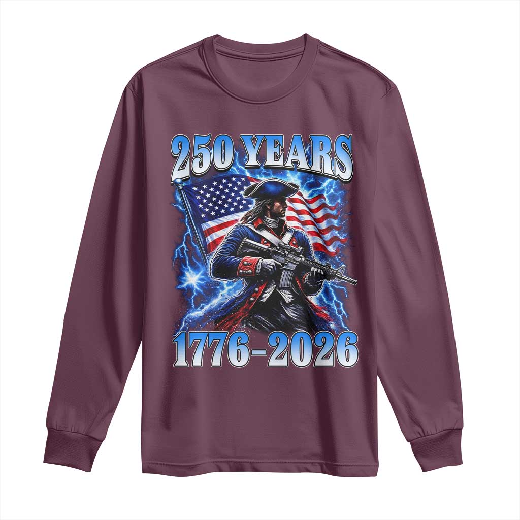 250th Anniversary Yankee Spirit Long Sleeve Shirt 1776 2026 Patriotic Tactical Minuteman US Flag