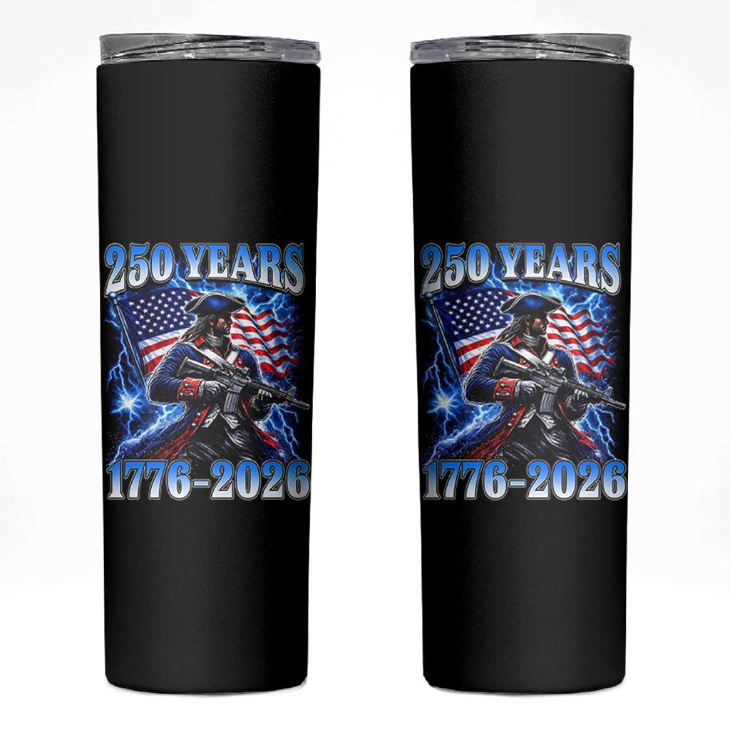250th Anniversary Yankee Spirit Skinny Tumbler 1776 2026 Patriotic Tactical Minuteman US Flag