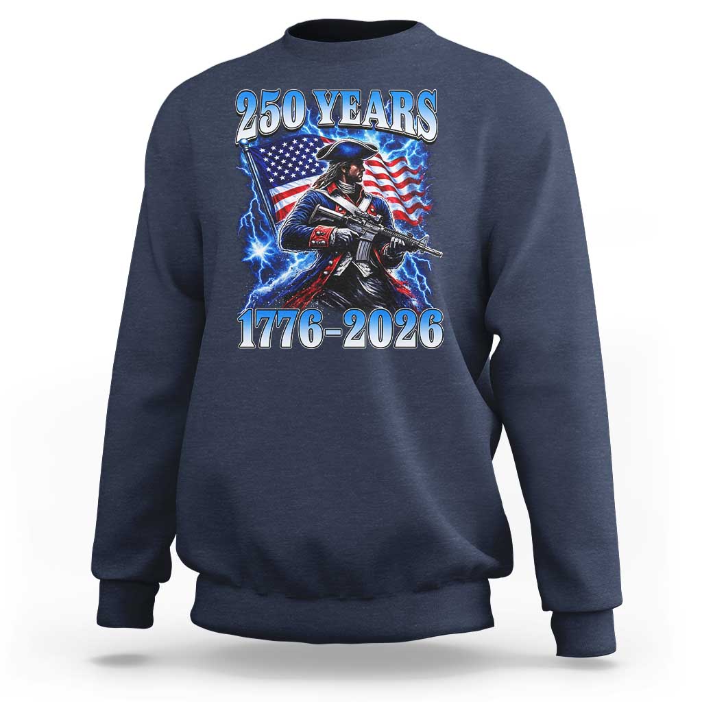 250th Anniversary Yankee Spirit Sweatshirt 1776 2026 Patriotic Tactical Minuteman US Flag
