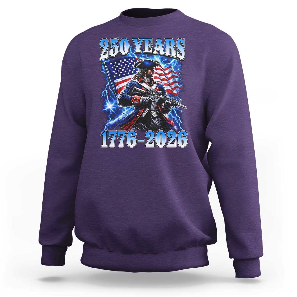 250th Anniversary Yankee Spirit Sweatshirt 1776 2026 Patriotic Tactical Minuteman US Flag