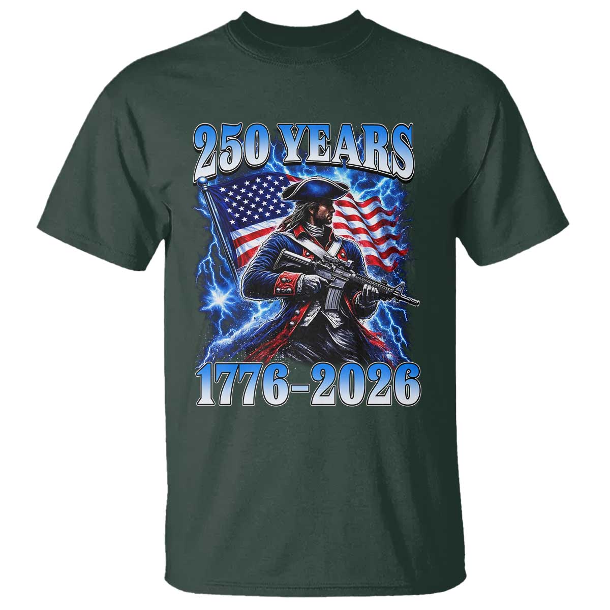 250th Anniversary Yankee Spirit T Shirt 1776 2026 Patriotic Tactical Minuteman US Flag