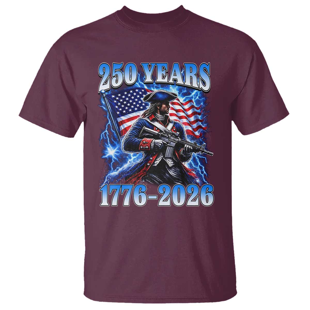 250th Anniversary Yankee Spirit T Shirt 1776 2026 Patriotic Tactical Minuteman US Flag