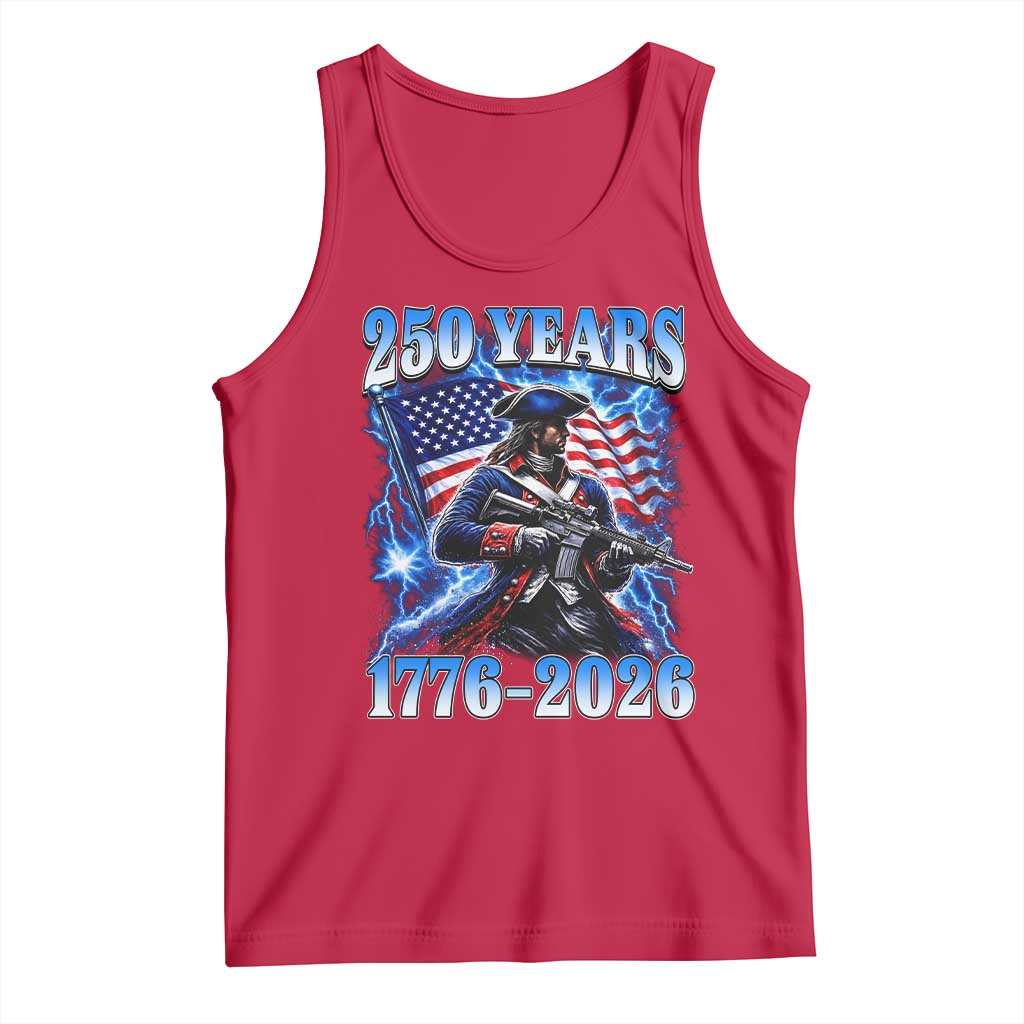 250th Anniversary Yankee Spirit Tank Top 1776 2026 Patriotic Tactical Minuteman US Flag
