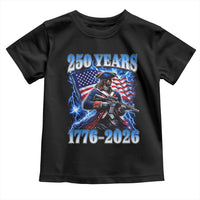 250th Anniversary Yankee Spirit Toddler T Shirt 1776 2026 Patriotic Tactical Minuteman US Flag