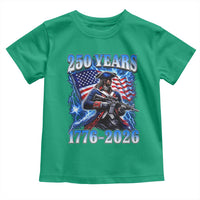 250th Anniversary Yankee Spirit Toddler T Shirt 1776 2026 Patriotic Tactical Minuteman US Flag
