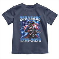 250th Anniversary Yankee Spirit Toddler T Shirt 1776 2026 Patriotic Tactical Minuteman US Flag