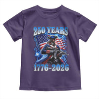 250th Anniversary Yankee Spirit Toddler T Shirt 1776 2026 Patriotic Tactical Minuteman US Flag
