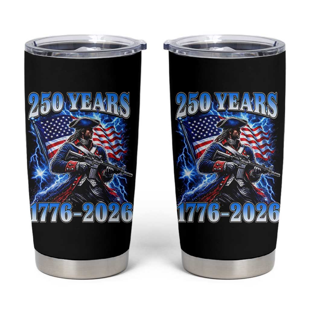 250th Anniversary Yankee Spirit Tumbler Cup 1776 2026 Patriotic Tactical Minuteman US Flag
