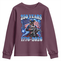 250th Anniversary Yankee Spirit Youth Sweatshirt 1776 2026 Patriotic Tactical Minuteman US Flag