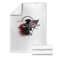 250 Years Anniversary Yankee Spirit Throw Blanket 1776 2026 Patriotic Tactical Minuteman Independence Day 4th July US Flag