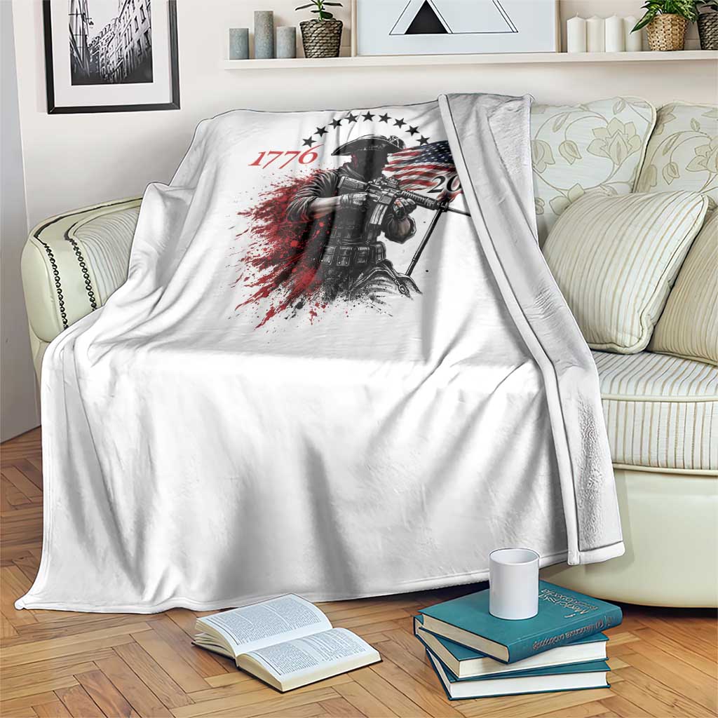 250 Years Anniversary Yankee Spirit Throw Blanket 1776 2026 Patriotic Tactical Minuteman Independence Day 4th July US Flag