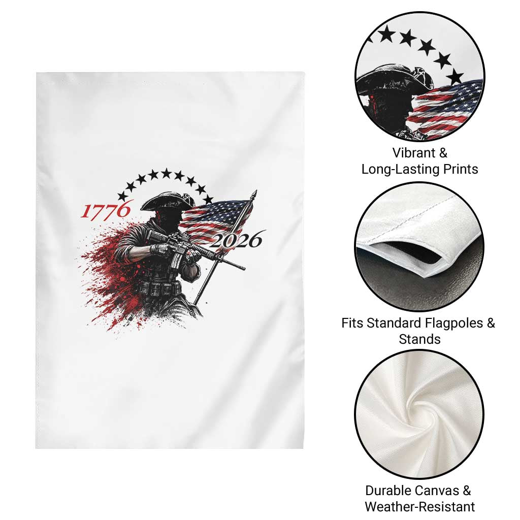 250 Years Anniversary Yankee Spirit Garden Flag 1776 2026 Patriotic Tactical Minuteman Independence Day 4th July US Flag