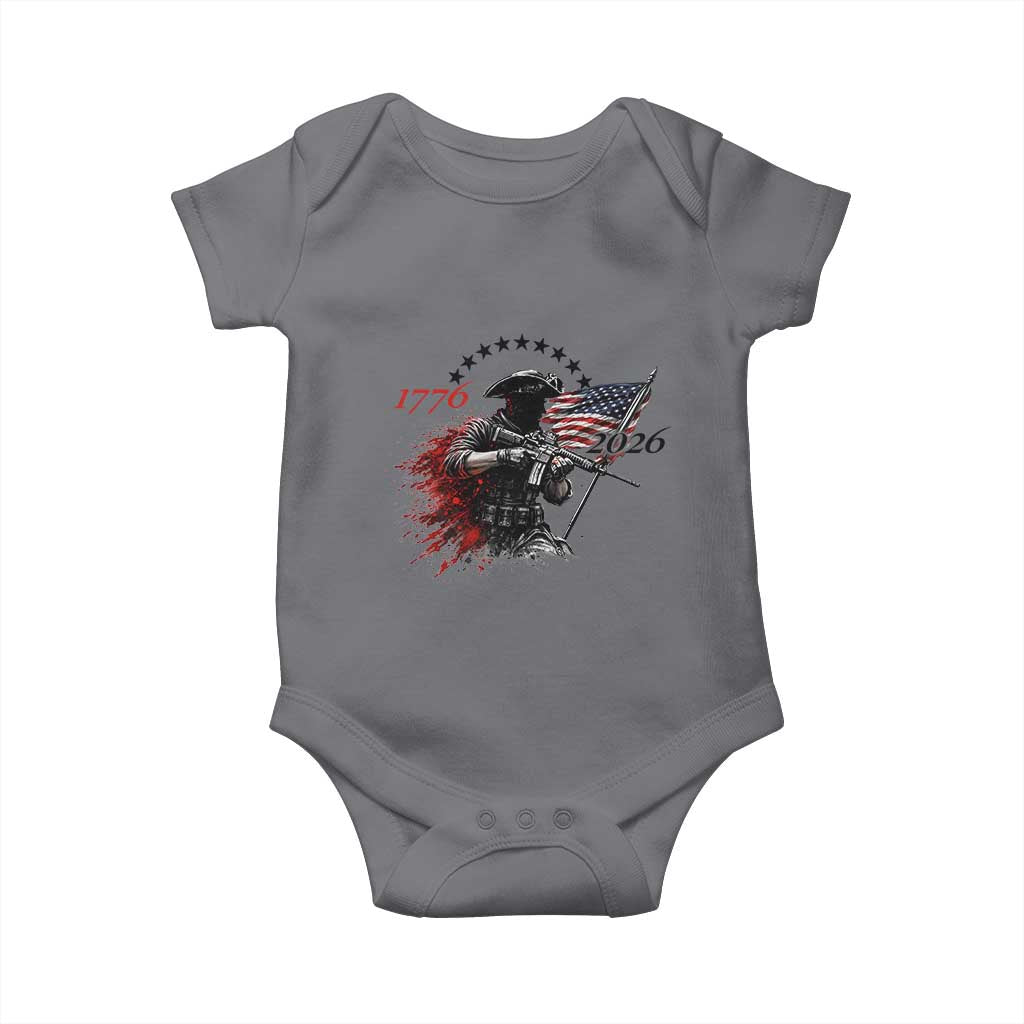 250 Years Anniversary Yankee Spirit Baby Onesie 1776 2026 Patriotic Tactical Minuteman Independence Day 4th July US Flag