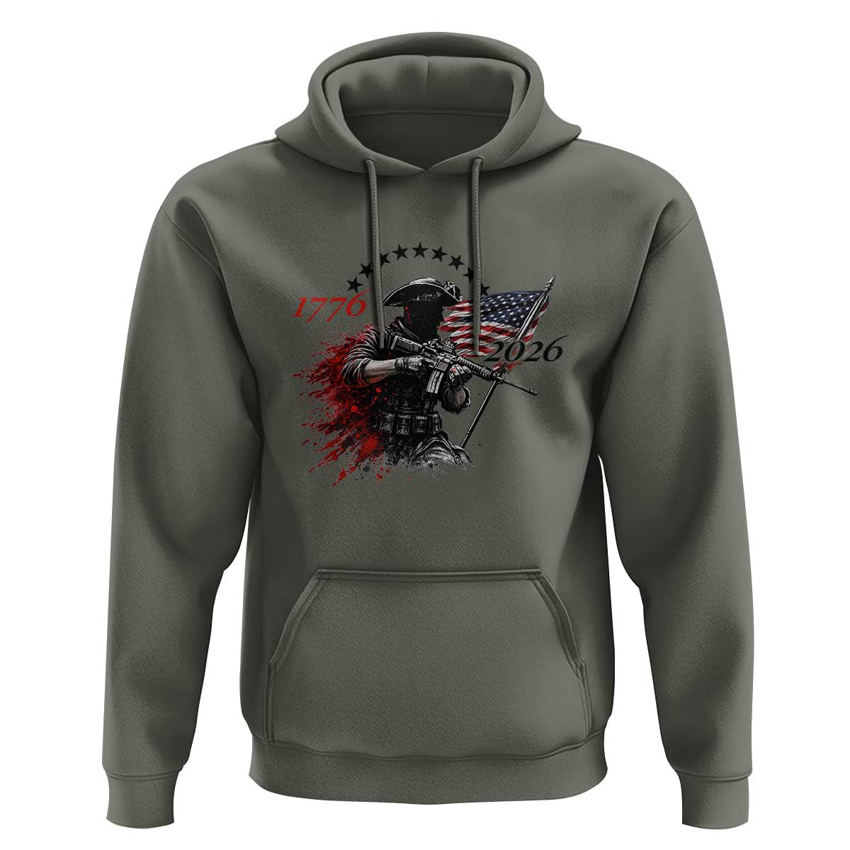 250 Years Anniversary Yankee Spirit Hoodie 1776 2026 Patriotic Tactical Minuteman Independence Day 4th July US Flag