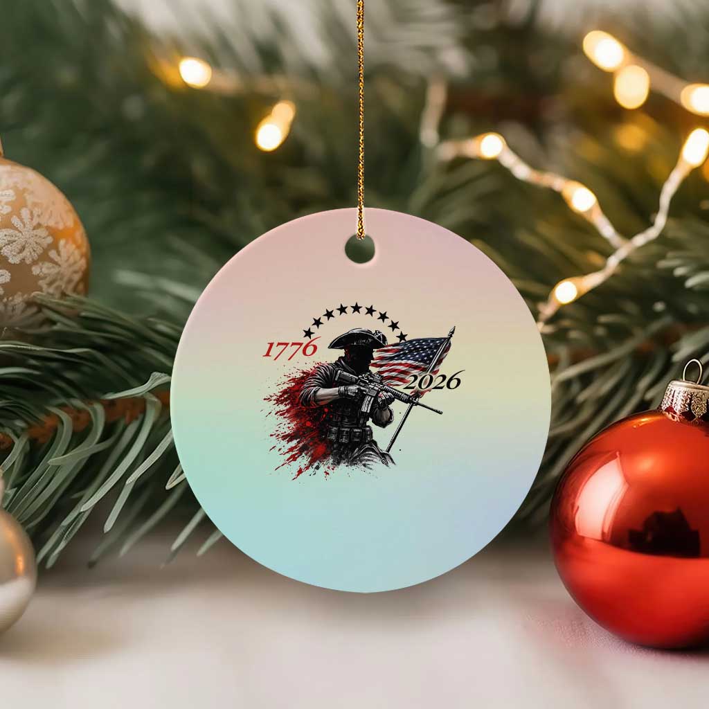 250 Years Anniversary Yankee Spirit Ceramic Ornament 1776 2026 Patriotic Tactical Minuteman Independence Day 4th July US Flag