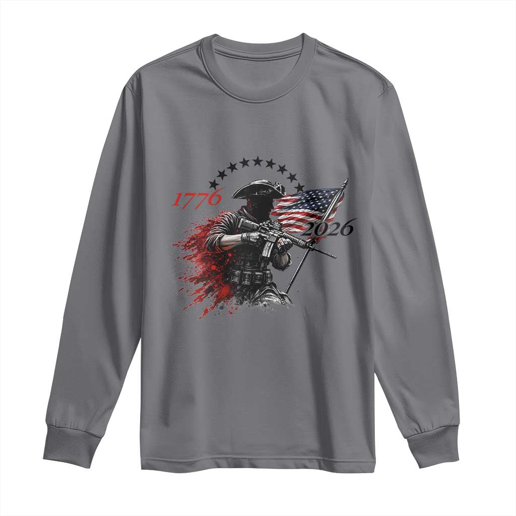 250 Years Anniversary Yankee Spirit Long Sleeve Shirt 1776 2026 Patriotic Tactical Minuteman Independence Day 4th July US Flag