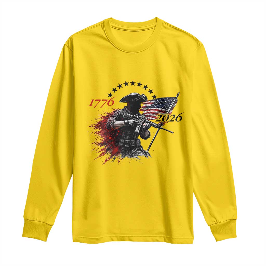 250 Years Anniversary Yankee Spirit Long Sleeve Shirt 1776 2026 Patriotic Tactical Minuteman Independence Day 4th July US Flag